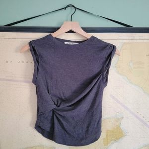 Free People Dark Gray Sleeveless Muscle Tee